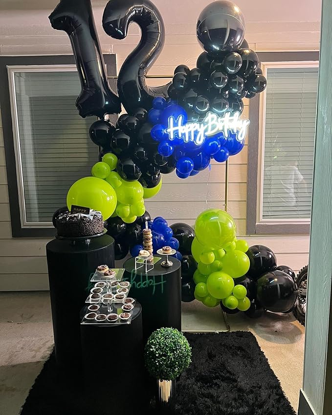 7 Number Balloon 40 Inch, Black Party Supplies, 7th Birthday Balloons Decorations