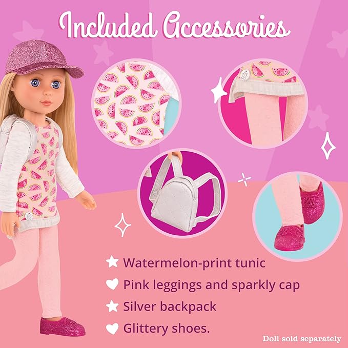 Glitter Girls – 14-Inch Doll Clothes – Head to Toe Glimmer Tunic & Leggings Deluxe Outfit, Pink 3+ Years – Children’s Toys