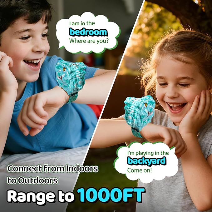 Vvinca Toddler Walkie Talkies for Kids 4 Pack - Toys for Boys Girls Age 3-12, Including Dinosaur Walkie Talkies 2 Pack, Rechargeable Walkie Talkie 2 Pack, Kids Toys for Christmas, Birthday Gifts