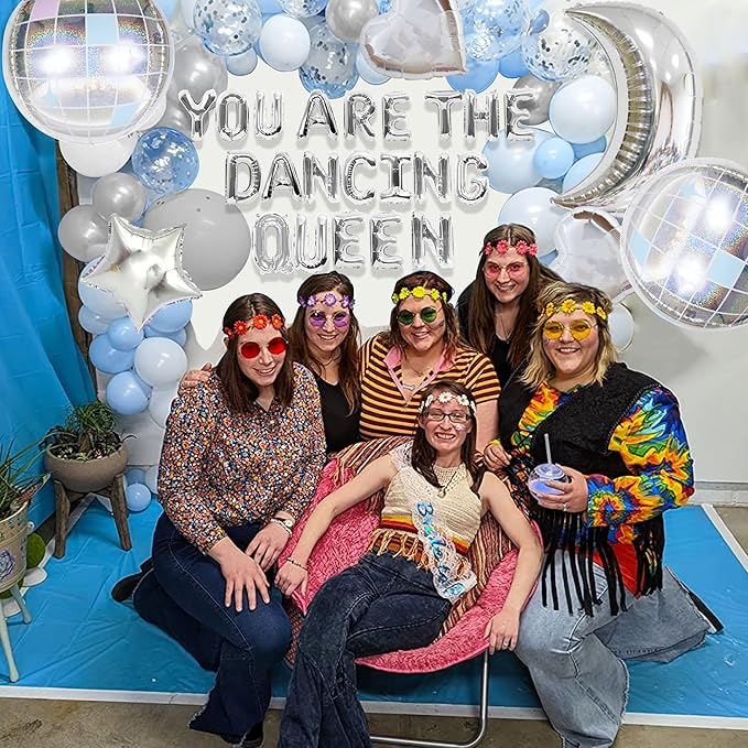 38 PCS You are the Dancing Queen Decoration Mamma Mia Party Decorations You are the Dancing Queen Balloons You are the Dancing Queen Banner 70s Disco Decoration Dancing Queen Party Supplies