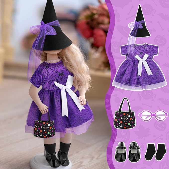 Kajaia 8 Pcs Doll Clothes 18 Inch Doll Clothes and Accessories Dress Flip Flops Hat Outfit Swimsuit Accessories for 18 Inch(Cute)