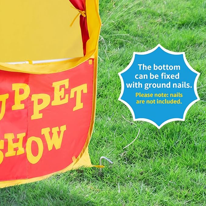 Alvantor® Pop Up Puppet Show Theater & Lemonade Stand, Pretend Playhouse Kids Tent, Puppet Stage Tabletop Sets for Toddlers Curtain Fordable, Indoor & Outdoor Children Drama 29"X29"X43"H, 1 pc