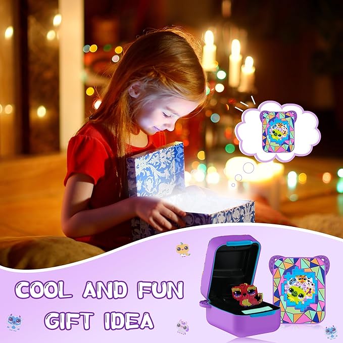 Silicone Case for Bitzee Magicals Interactive Toy, Protective Sleeve 2 in 1 Cover + Lanyard for Bitzee Magicals Interactive Toy Electronic Pets Accessories - Purple