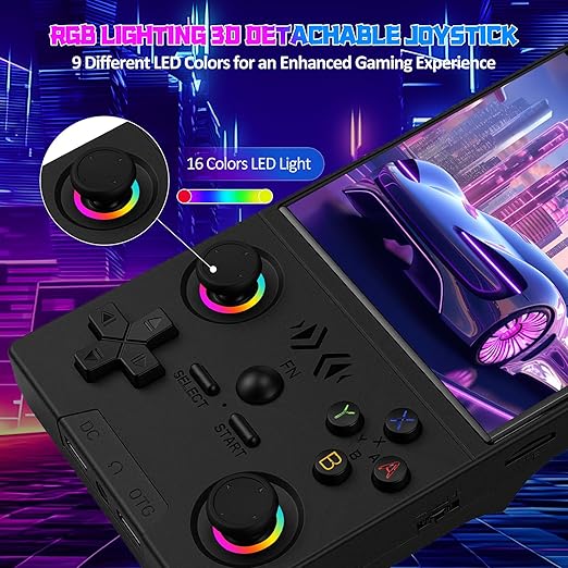 UYTGXEN XF40V Retro Handheld Game Console with 2*Detachable Long Joysticks, 4.0-Inch HD IPS Screen Retro Gaming Console, Preloaded Classic Games with Multiple Emulator, Pocket Video Gaming