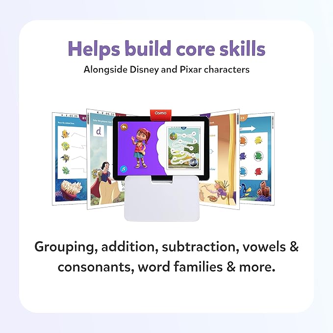 BYJU’S Learning Kit: Disney, Kindergarten Premium Edition (App + 10 Workbooks) Ages 4-6 - Featuring Disney & Pixar Characters - Learn Letter Sounds, Sight Words & Numbers - Osmo Fire base included