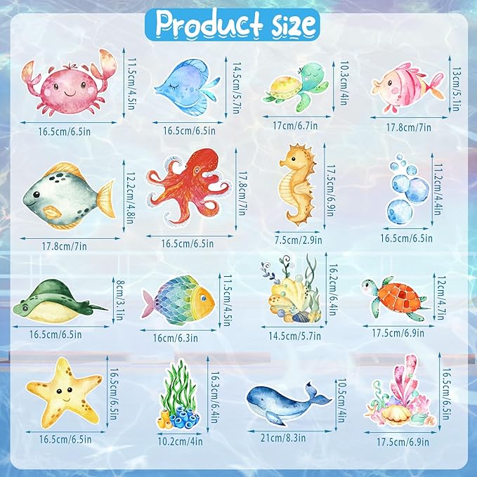 36Pcs Tropical Fish Hanging Swirl Under The Sea Party Birthday Decor Sea Animals Ocean Themed Fish Birthday Party Swirls Streamers Supplies for Boys Girls Mermaid Creatures Baby Shower Decorations