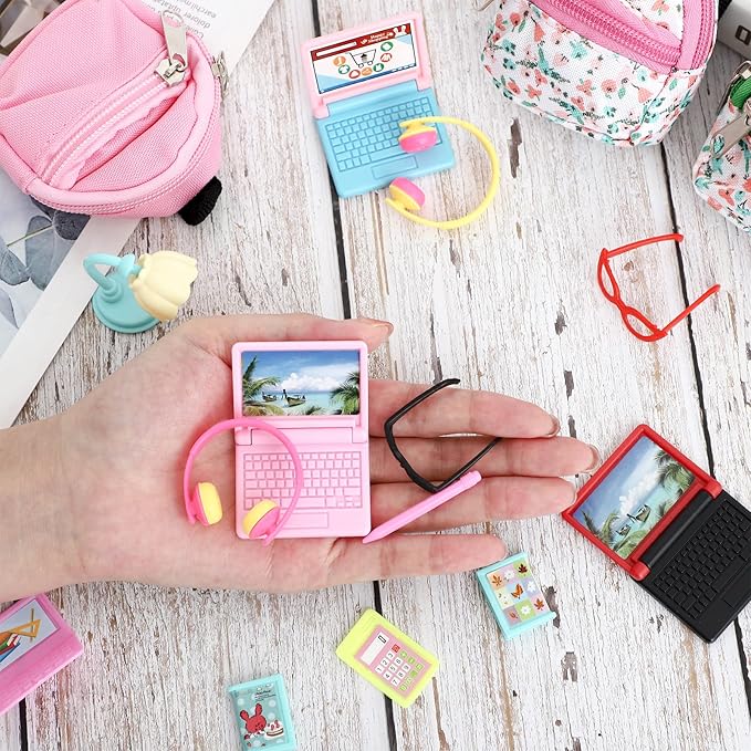 ONEST 29 Pieces Mini House School Supplies Mini School Accessories Miniature House Home Miniature Model DIY Accessories
