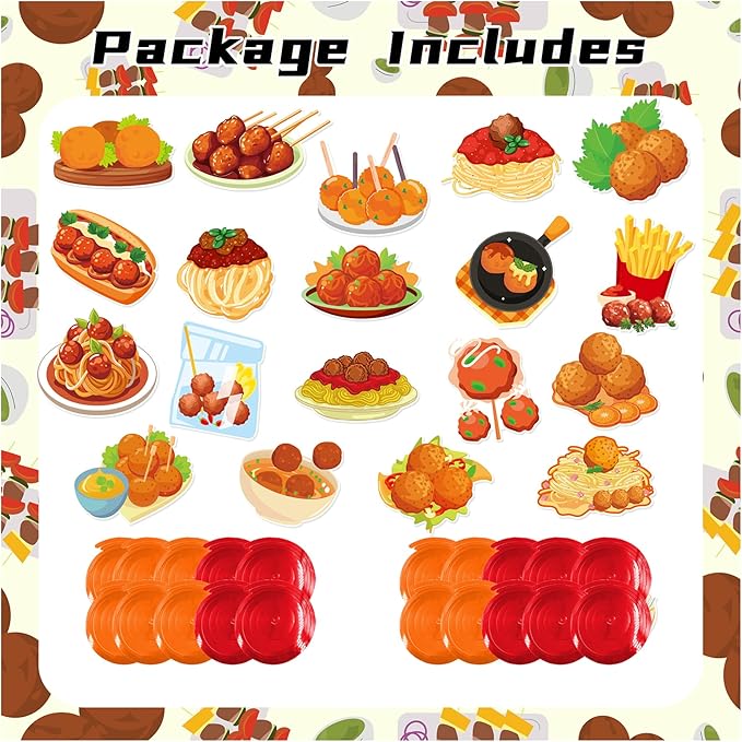 20 Pcs Meatball Hanging Swirls Spaghetti and Meatballs Ceiling Swirls Decorations Meatball Birthday Party Supplies for Italian Spaghetti and Meatballs Birthday Baby Shower Party Decorations