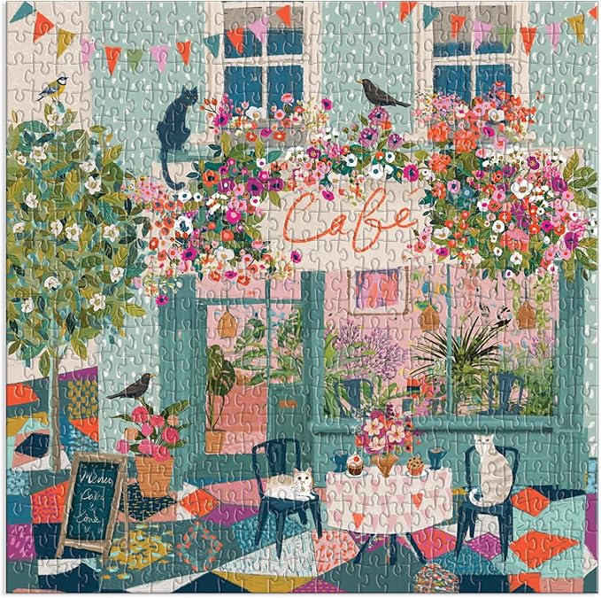 Galison Afternoon Tea Puzzle, 500 Pieces, 20” x 20” – Floral Jigsaw Puzzle with a Beautiful Illustration by Victoria Ball – Thick Sturdy Pieces, Challenging Family Activity, Makes a Great Gift