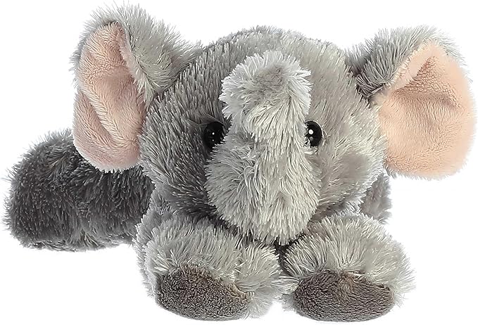 Aurora® Adorable Mini Flopsie™ Ellie™ Stuffed Animal - Mini Companions Ready for Playful Adventures - for Kids All Ages, Toddlers, Adults, and Families - Gray 8 Inches