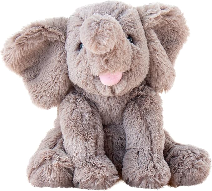 Hopearl Adorable Plush Calf Elephant Toy Floppy Elephish Ultra Soft Stuffed Animal for Boys Girls Kids Toddlers, Gray, 9''