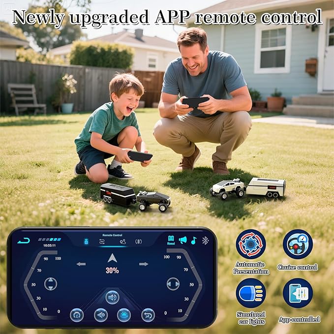 MINI RC Car,APP Controlled 1:64 Scale Alloy Off Road MINI RC Truck | Remote Control Car Speed/Steering Adjustable | 2.4Ghz Monster Truck Toys | Birthdays Gift for Boys Girls & Adults