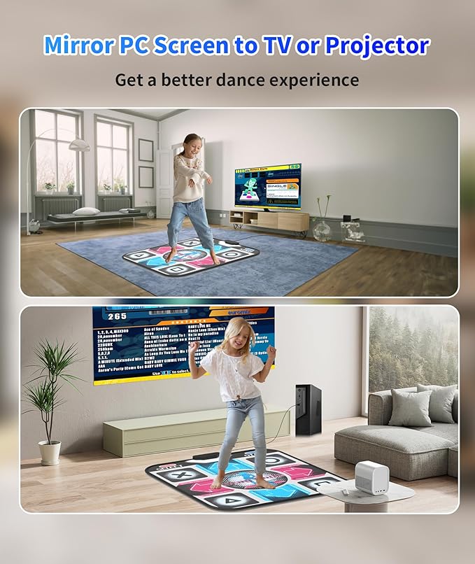 USB Dance Mat for PC/Computer, Upgraded Dance Pad for Home Entertainment & Exercise, Dancing Game Installer Included, Only Compatible with Windows System (Pattern-A)