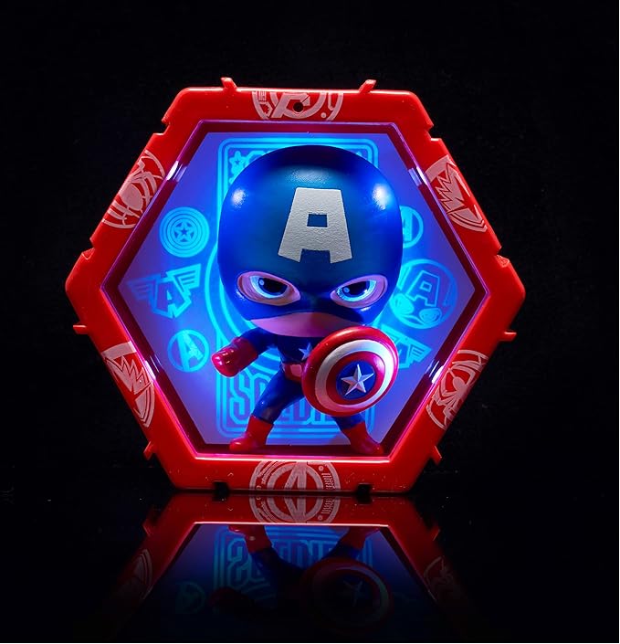Wow! PODS Avengers Collection - Captain America | Superhero Light-Up Bobble-Head Figure | Official Marvel Collectable Toys & Gifts 4 inches