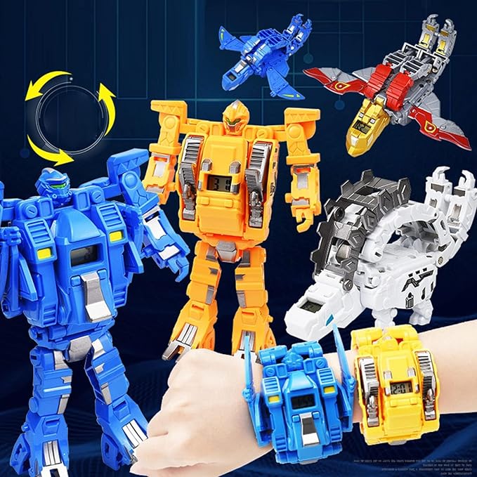 Transformer Dinosaur Watch Robot Toys,Deformation Electronic Watch Dinosaur Animal Robot Action Figure Toys for Adult Kids Boys Girls (Green)