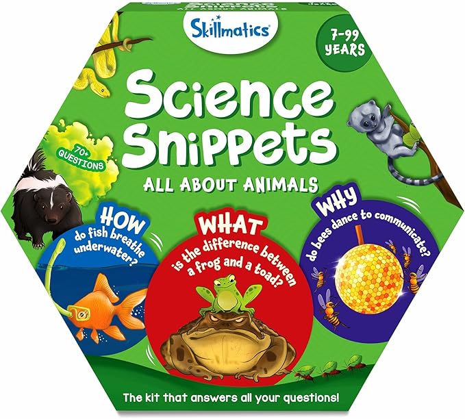 Skillmatics Flash Cards - Science Snippets Animals, STEM Learning Educational Toys & Learning Aids for Kids, Gifts for Boys & Girls Ages 7, 8, 9 & Up, Homeschool, Classroom & Travel Activity