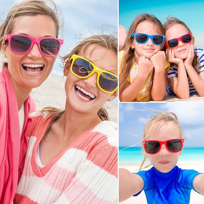 TUPARKA 12 Pack Sunglasses Neon Colors Sunglasses Party Favors Goody Bag Fillers Bulk for Birthday Party Beach Pool Party, 12 Colors