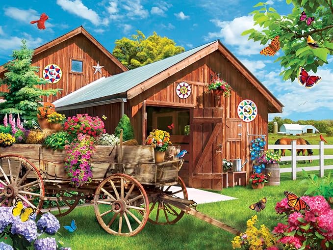 Masterpieces 750 Piece Jigsaw Puzzle for Adults, Family, Or Kids - Flying to Flower Farm - 18"x24"
