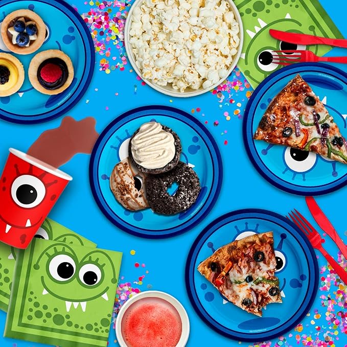 Mighty Monster Birthday Party Supplies Set Plates Napkins Cups Tableware Kit for 16