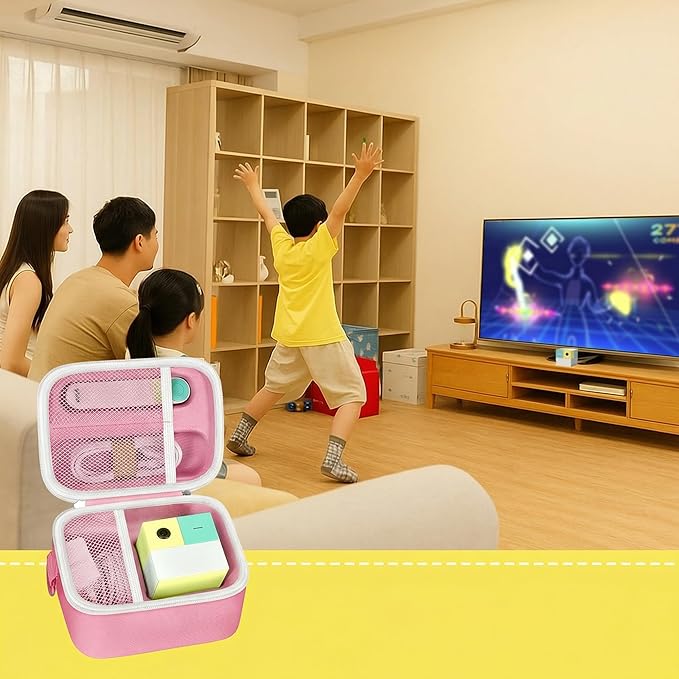 Againmore Case Compatible with Nex Playground Active Play System, Video Game Console Storage Holder Bag with Custom Slots for Device, HDMI Power Cord, Remote Control and Accessories-Pink(Box Only)