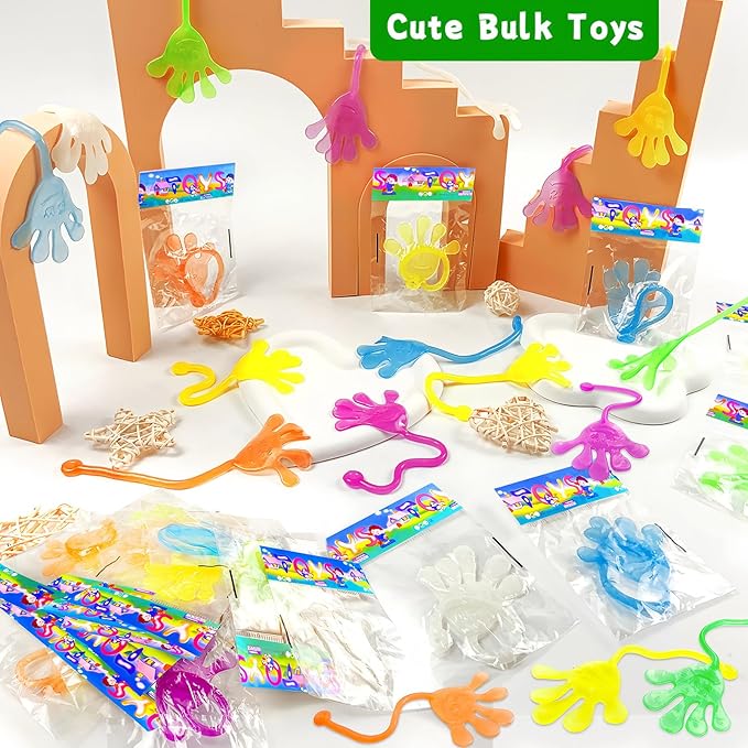 18Pack Glow In Dark Sticky Hands Birthday Pinata Easter Egg Fillers Basket Goodie Bags Stuffer For Kid Classroom Prizes Carnival Bulk Toy Gift