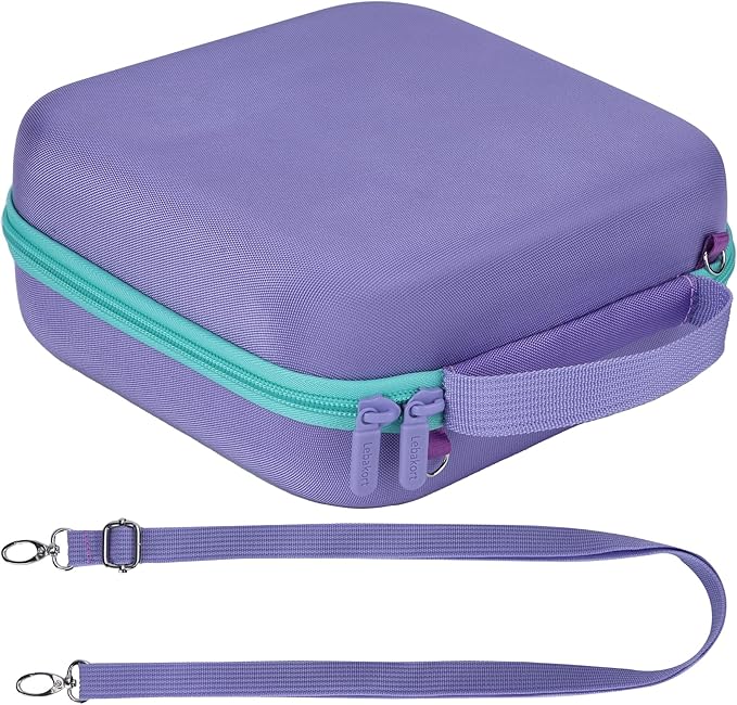 Storage Case Compatible with Yoto Mini Kids Audio Music Player & Yoto Headphones Children Speaker Plays Audiobook Cards Radio (Purple + Teal Case)