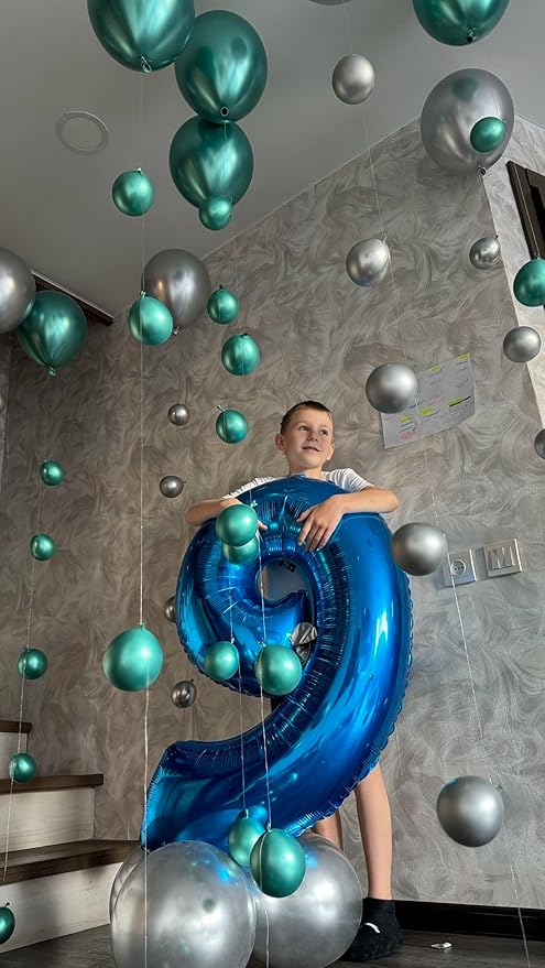40 inch Navy Blue Number 9 Balloon Jumbo 19 29 39 90 99 Foil BalloonsGiant Large 9 Foil Balloon for Birthdays, Anniversaries, Graduations, 9th Birthday Decorations for Kids