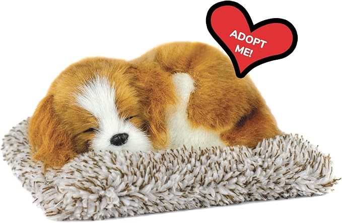 Mini Cavalier King Charles, Stuffed Animals for Girls and Boys, Dog Toys for Kids and Elderly, Battery-Operated Live Pet Toys, Companion Realistic Dog Calming Toys with Synthetic Fur