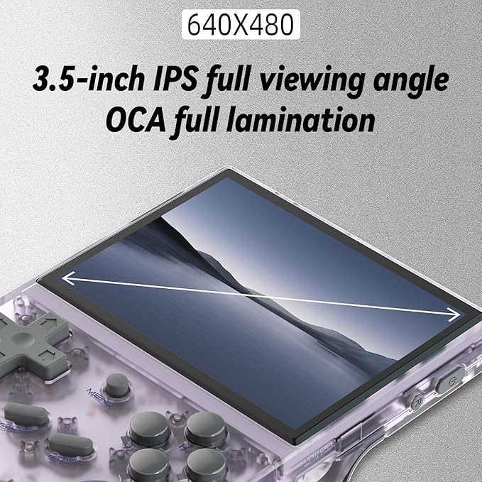 RG35XX Retro Handheld Game Console Linux System HD and TV Output 3.5 Inch IPS Screen 64G TF Card 5500+ Classic Games 2600mAh Battery RG35XX Purple