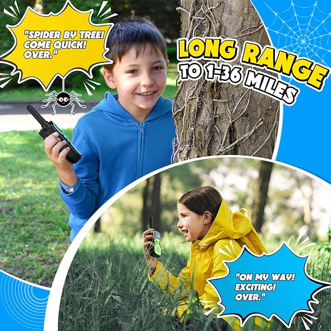 Wishouse Walkie Talkies for Adults Kids Long Range Rechargeable 6 Pack Family Camping Gift