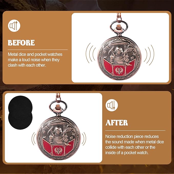 D&D Dice Set,7PCS Metal Dice for Dungeons and Dragons,Mini Dice Set with Pocket Watch Case,Role Playing Board Games Accessories (DM, Copper)