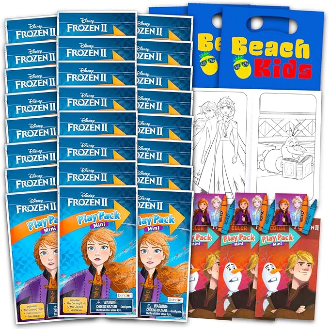Disney Frozen Mini Party Favors Set for Girls - Bundle with 24 Mini Frozen Grab n Go Play Activity Packs with Coloring Pages, Stickers, More for Kids | Elsa & Anna Birthday Party Supplies