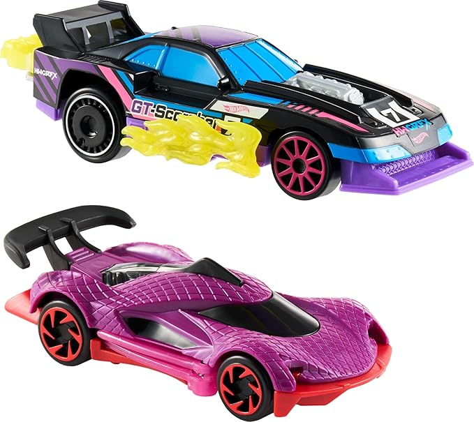 Hot Wheels Let’s Race Activate! Toy Car 2-Pack, GT-Scorcher & Street Shrieker, Roll to Transform or Reveal Surprise Feature Like in the Netflix Series