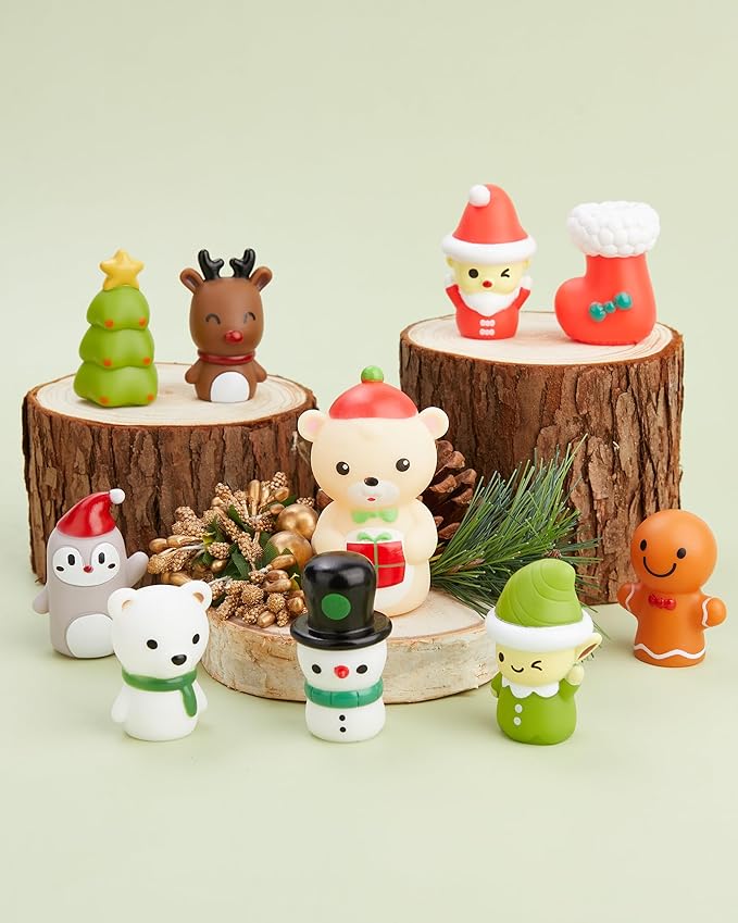 AQKILO Christmas Finger Puppet Set, Christmas Puppet Show Theater Props, Educational, Bath Toys
