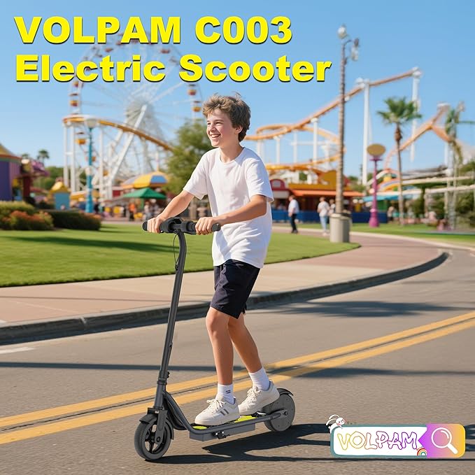 VOLPAM Electric Scooter, 350W/500W Powerful Motor, 8.5"/10" Solid Tires, 19/21Mph, 28/23/21/16 Miles Max Range, Dual Braking