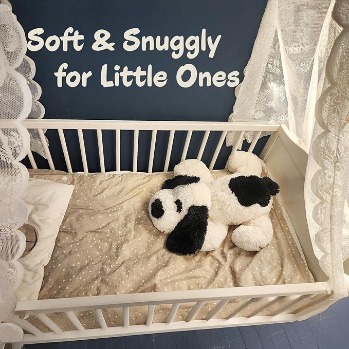 Floppy Stuffed Dog Puppy Plush Toy, Huggable White Beagle with Black Ears Labrador Retriever Stuffed Animal Dogs for Kids Girls Boys Baby Birthday Bedtime Gift, 20 inches
