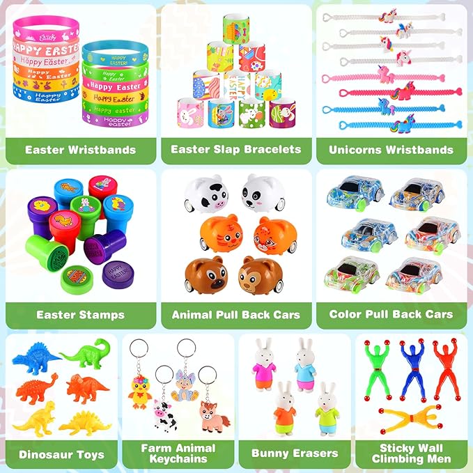 100 Pack Prefilled Easter Eggs with Assorted Toys, Bright Colorful Easter Eggs for Easter Basket Stuffers/Fillers, Easter Eggs Hunt, Classroom Prize Supplies, Party Favors Bulk for Kids