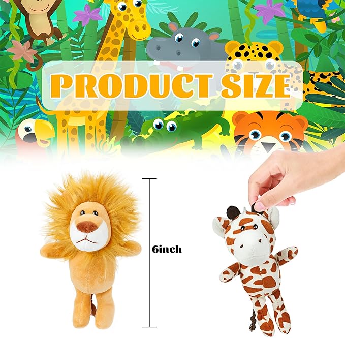 Small Stuffed Animals Bulk, 12 Pieces Cute Plushies, 6 Inch Mini Forest Animal Plush Toys, Treasure Box Toys for Classroom, Party Favors for Kids, Baby Shower Decorations