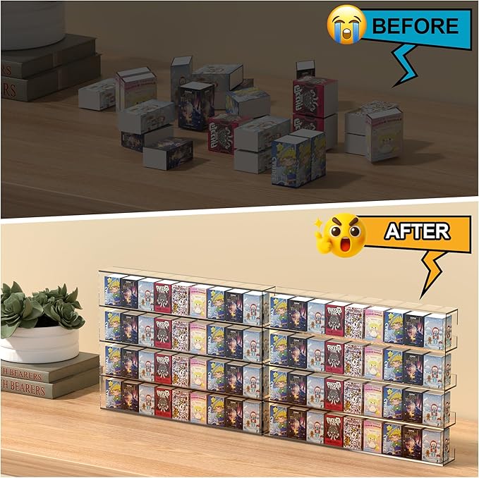 Wall Display Shelves, Acrylic Floating Shelves for Mini Toys, Clear Collectibles Display Case 2 Pack