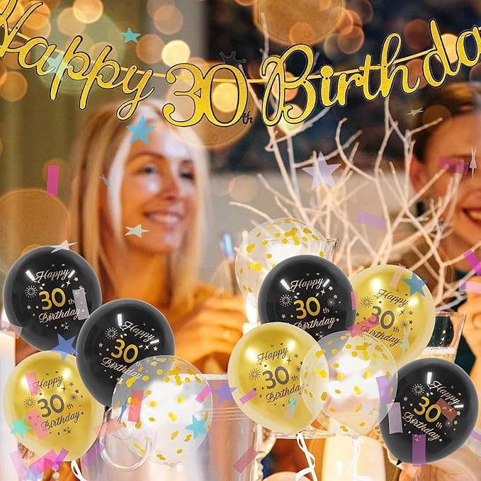 Black Gold 21st Birthday Balloons Pack of 15 Men Women Happy 21st Birthday Party Deocorations Supplies Men Women Finally 21 Birthday Ballloons Latex Confetti Balloons 12inch & Ribbon