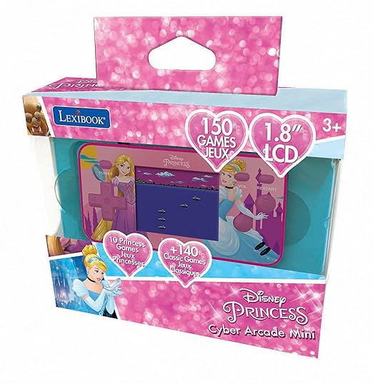 LEXiBOOK JL1895DP Disney Princess Handheld Console with 150 Games, Cyber Arcade Pocket, Pink
