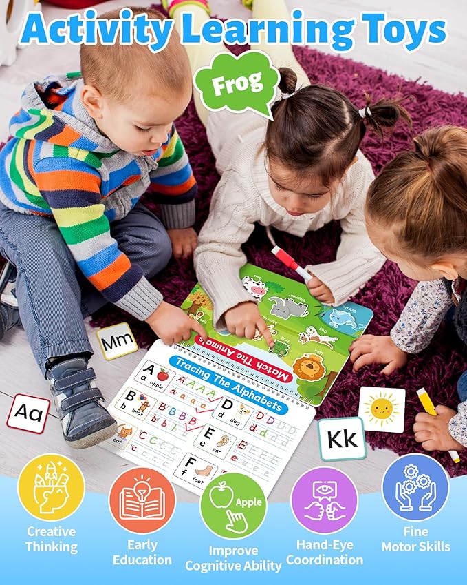 Benresive Montessori Preschool Busy Book for Toddlers 3-5, Preschool Learning Activities, Educational Toys Gifts Ages 3 and Up, Autism Sensory Travel Toys Easter Basket Stuffers for Toddlers