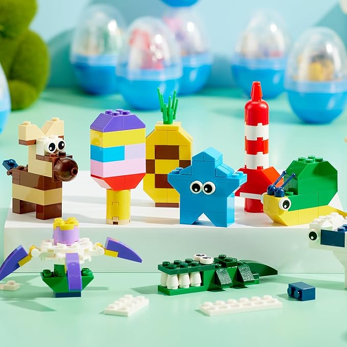 JOYIN 12 Pcs Pre-Filled Easter Eggs with Cute Characters Building Blocks for Kids' Gift, Hunt, Basket Stuffers/Fillers, Party Favor, Classroom Prize Supplies