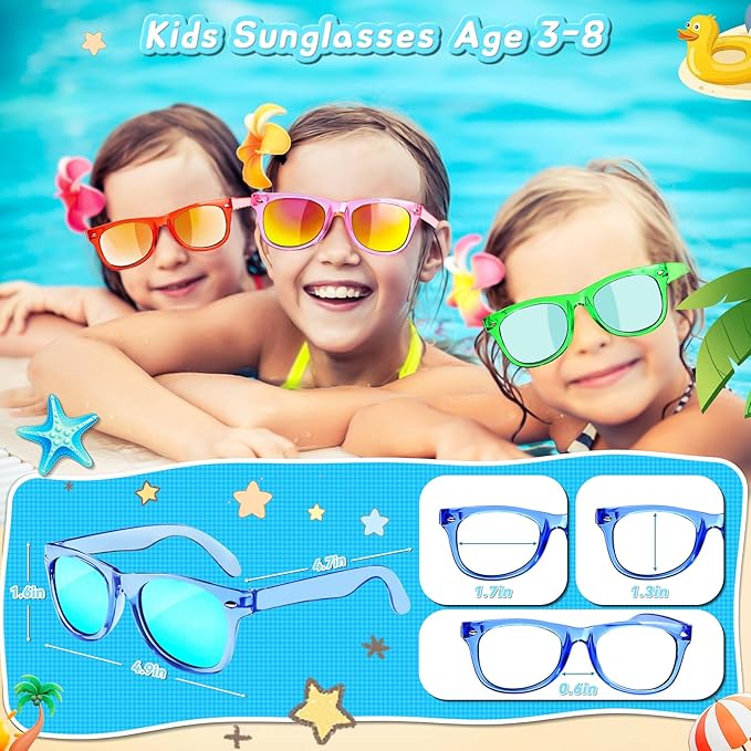 GKTZ Kids Sunglasses Party Favors - Boys Girls Valentines Day Gifts, Neon Sunglasses with UV 400 Protection for Kids Classroom Favors Birthday Goodie Bags Stuffers - 32 Packs