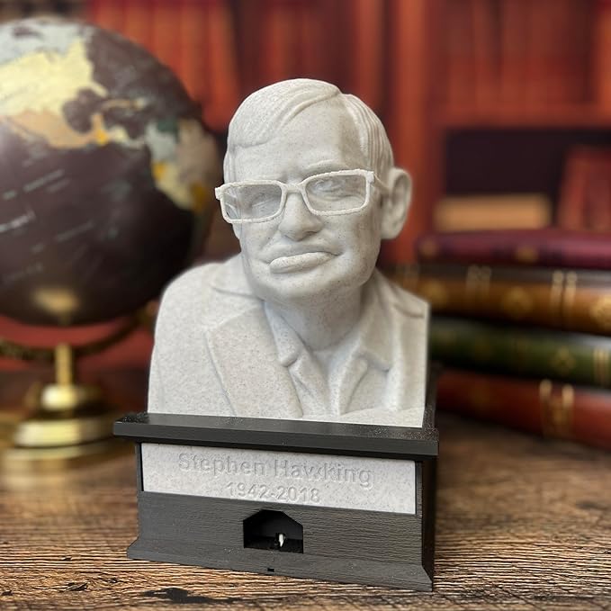 MunnyGrubbers - Stephen Hawking - Talking Busts - Plastic Collectible Toy - Press The Button for a Quote or Fun Fact - (Marble)