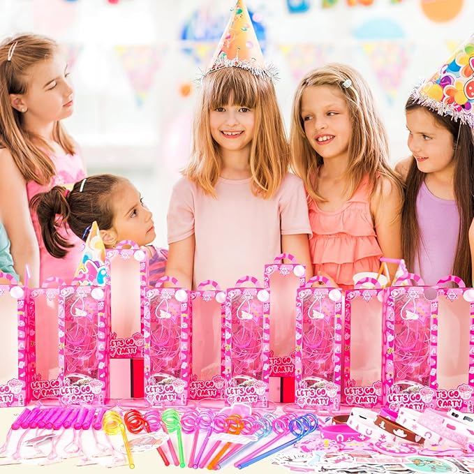 Cowgirl Party Favors Pack - For 12Guests | Pink Goodie Bag Stuffers for Kids Girls' Birthday | Galentines | Pinata Filler & Classroom Rewards
