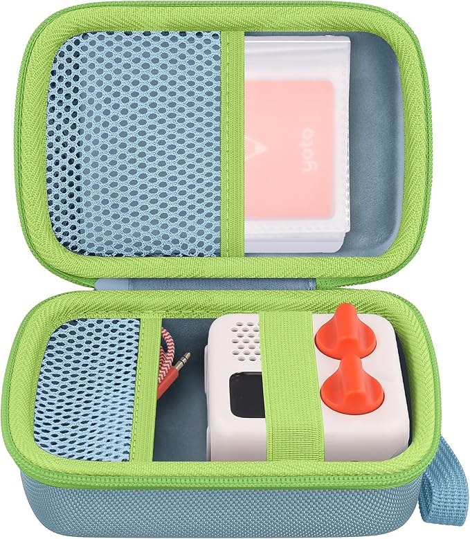 co2CREA Hard Case Compatible with Yoto Mini 2024 Edition Kids Audio Music Player Children Speaker Plays Audiobook Cards Radio and Card Holder Hold up to Yoto 36 Cards, Light Blue Case