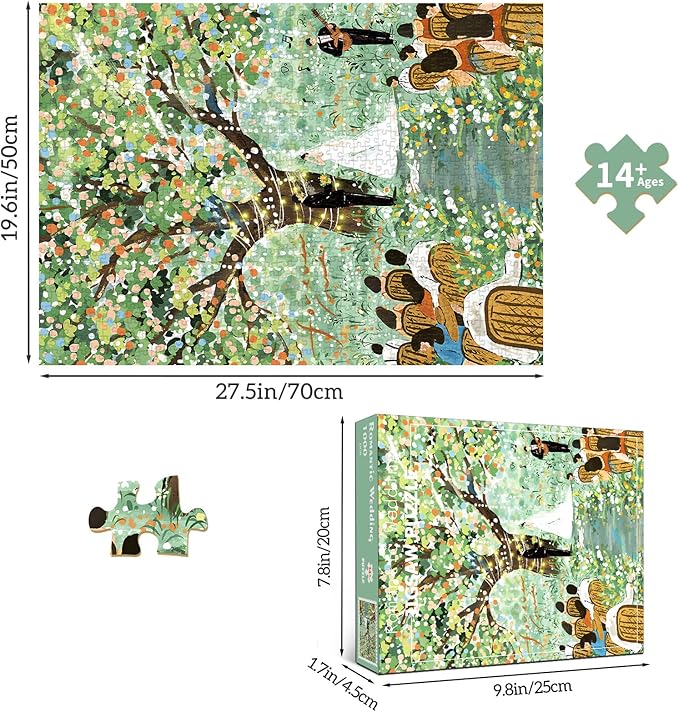 1000 Piece Puzzles for Adults, Wedding Puzzle, Romantic Wedding Jigsaw Puzzle 1000 Pieces for Adults Seniors, Fun Decor Challenging Couple Games Holiday Party Gifts -1:1 Poster