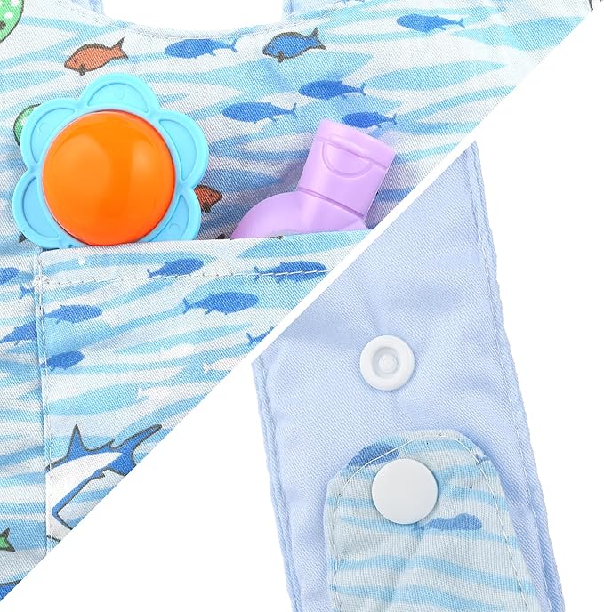 GAGAKU Toy Baby Dolls Carrier for Kids, Reborn Baby Doll Carrier Accessories for Toddlers & Girls - Blue - Fish Pattern