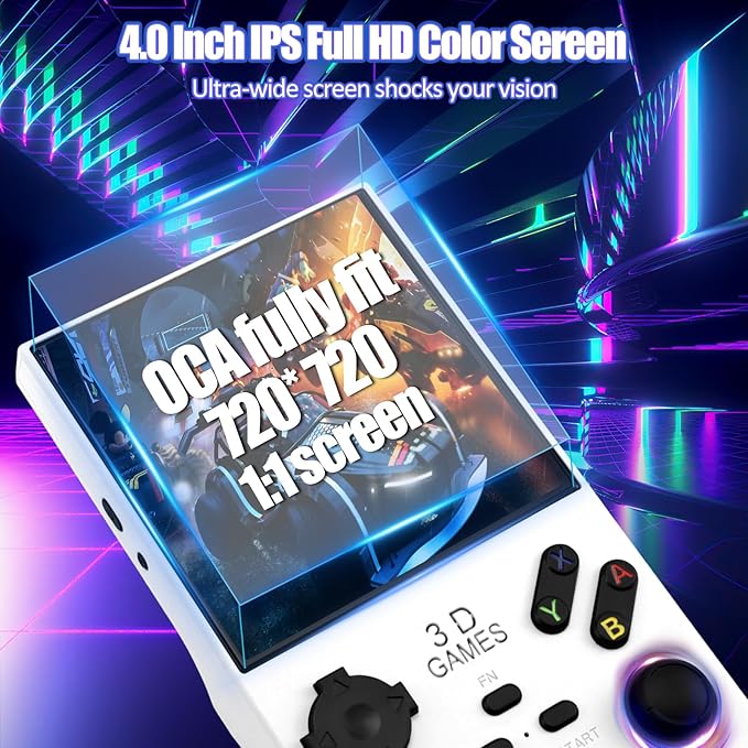 2026Newly Upgraded V40 MAX Retro Handheld Game Console with 256G Built-in 20000+ Classic Games, 4.0 Inch 4K HD IPS Screen Open Source Linux System, 4000mAh Battery, Portable Pocket Video Game Console